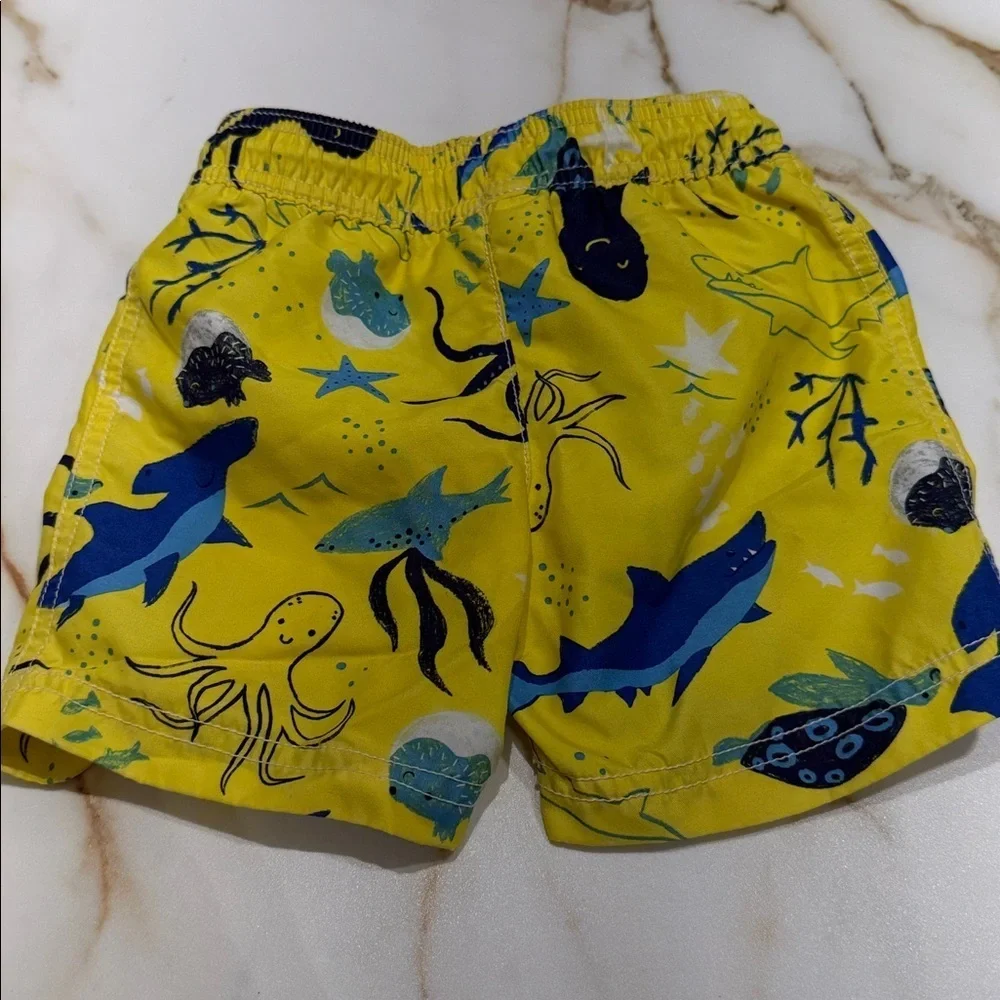 Carter's Yellow Swim Shorts with Sea Creature Design